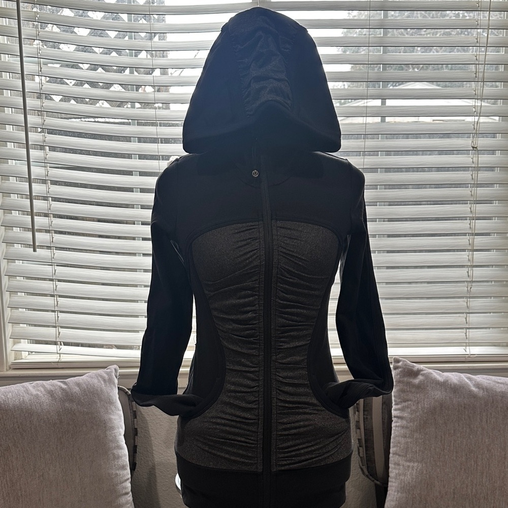 Black and Gray Lululemon Hooded Jacket